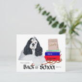 American Cocker Spaniel Terug naar School Briefkaart (Staand voorkant)