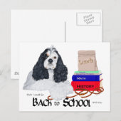 American Cocker Spaniel Terug naar School Briefkaart (Voorkant / Achterkant)