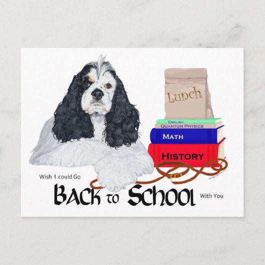 American Cocker Spaniel Terug naar School Briefkaart (Voorkant)
