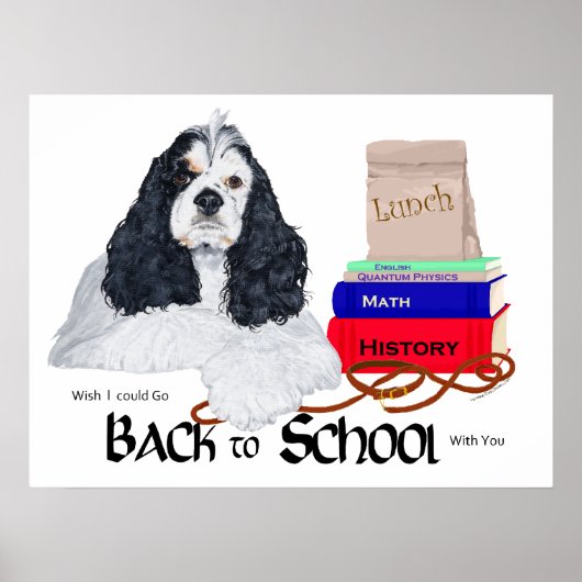 American Cocker Spaniel Terug naar School Poster (Voorkant)