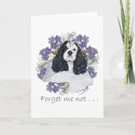 American Cocker Spaniel Vergeet Mij Niet Kaart (Voorkant)