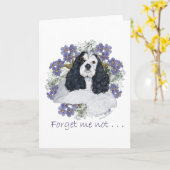 American Cocker Spaniel Vergeet Mij Niet Kaart (Gele Bloem)