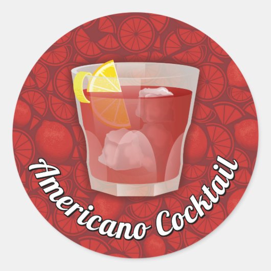 American Cocktail Classic Round Sticker (Voorkant)