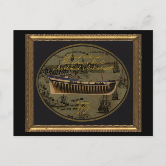 American Colonial Schooner Sir Edward Hawke Feestdagenkaart (Voorkant)