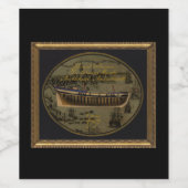 American Colonial Schooner Sir Edward Hawke Wijn Etiket (Enkel label)