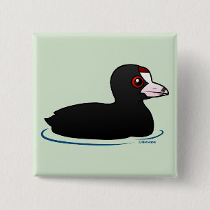 American Coot Vierkante Button 5,1 Cm