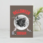 american cougar on halloween night with crows kaart (Staand voorkant)
