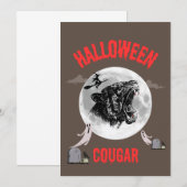 american cougar on halloween night with crows kaart (Voorkant / Achterkant)