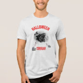 american cougar on halloween night with crows Tri-Blend shirt (Voorkant)