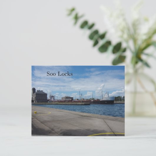 American Courage Soo Locks postkaart (Staand voorkant)