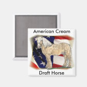 American Cream Paard Magneet (Voorkant / Achterkant)