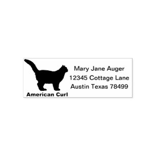 American Curl Cat gepersonaliseerde zelfadresstemp Zelfinktende Stempel