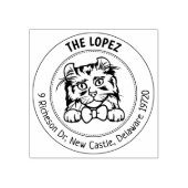 American Curl Cat Retouradres Rubberstempel (Afrduk)
