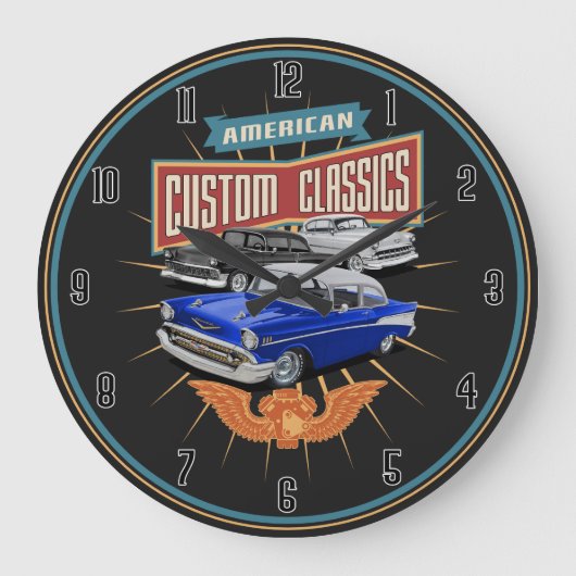 American Custom Car Classics Large Clock uit 1950 Grote Klok (Voorkant)