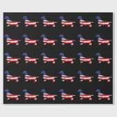 American Dachshund op zwart omslagpapier Cadeaupapier (Vlak)
