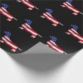 American Dachshund op zwart omslagpapier Cadeaupapier (Hoek)