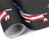 American Dachshund op zwart omslagpapier Cadeaupapier (Rol Hoek)