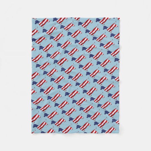 American Dachshund Wiener Dog Fleece Blanket (Voorkant)