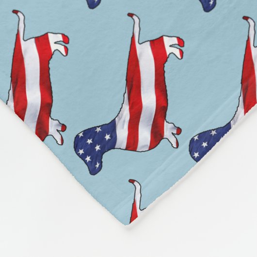 American Dachshund Wiener Dog Fleece Blanket Deken (Hoek)