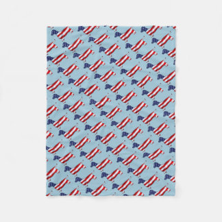 American Dachshund Wiener Dog Fleece Blanket Deken