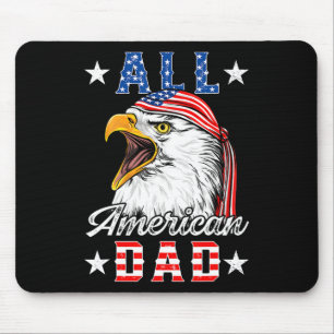 American Dad Eagle 4th van juli Vaders Dag Mannen Muismat