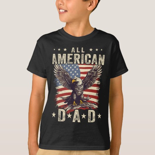 American Dad Eagle 4th van juli Vaders Dag Mannen  T-shirt (Voorkant)