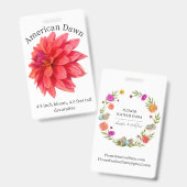 American Dawn Dahlia ID Badge (Voor- en achterkant)