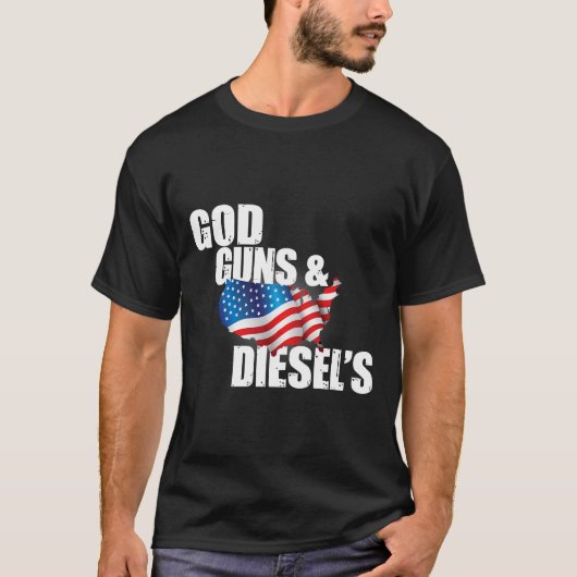 American Diesel Truck Ereders, God Pistolen T-Shir T-shirt (Voorkant)