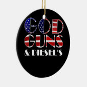 American Diesel Truck Owners God Guns & Diesels Keramisch Ornament (Rechts)