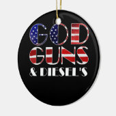 American Diesel Truck Owners God Guns & Diesels Keramisch Ornament (Links)