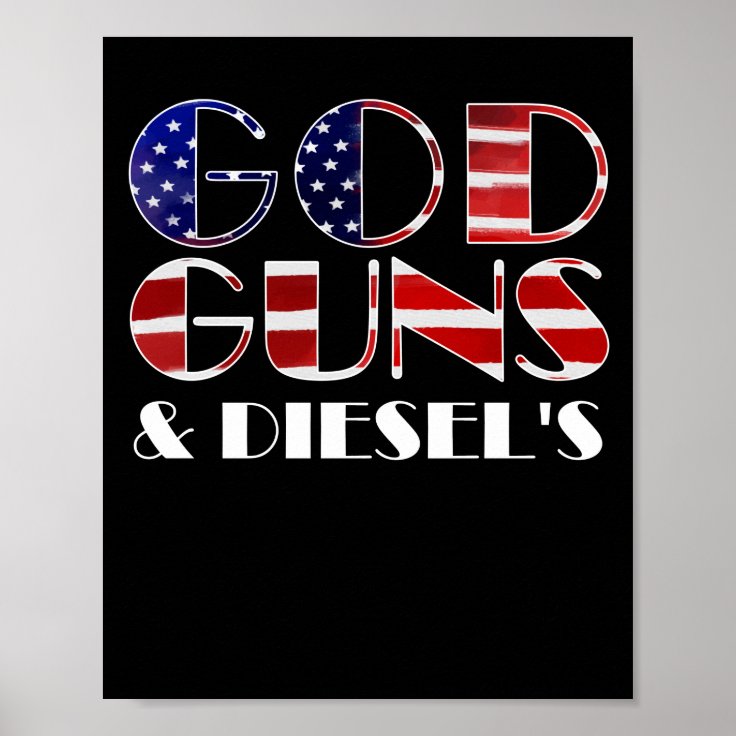 American Diesel Truck Owners God Guns & Diesels Poster Zazzle.nl