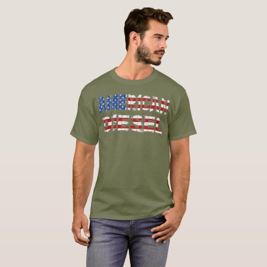 American Diesel Turbo Diesels Power Trucks Roll T-shirt (Voorkant volledig)