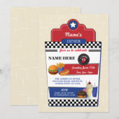 American Diner Verjaardagsfeest Burger jaren 1950 Kaart (Voorkant / Achterkant)