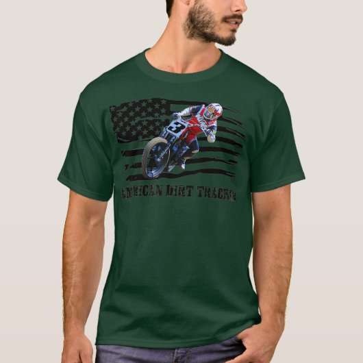 American Dirt Tracker Flat Track Racer Dirt Mannen T-shirt (Voorkant)