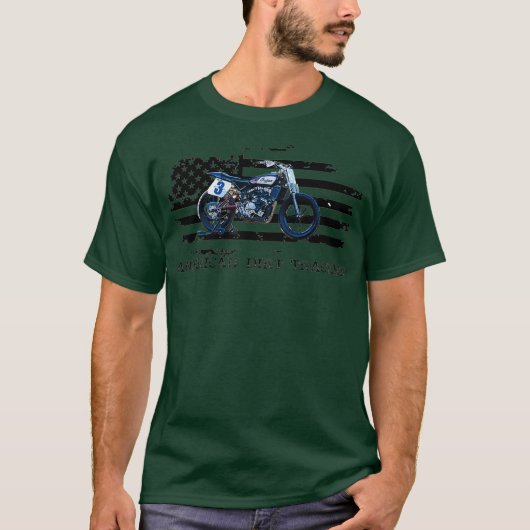 American Dirt Tracker Flat Track Racer Dirt Mannen T-shirt (Voorkant)