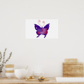American Diva Butterfly in White I Poster (Keuken)