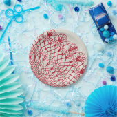American Doily & Lace, 10, Red on Cream Papieren Bordje (Feest)