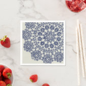 American Doily & Lace, 12, Blue on Cream Paper Pla Servet (Insitu)