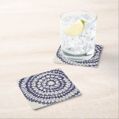 American Doily & Lace, 1, Blue on Cream Paper Plat Kartonnen Onderzetters (Insitu)