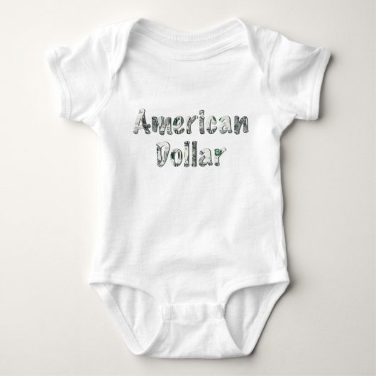 American Dollar Money Typography – Cute Baby Romper (Voorkant)