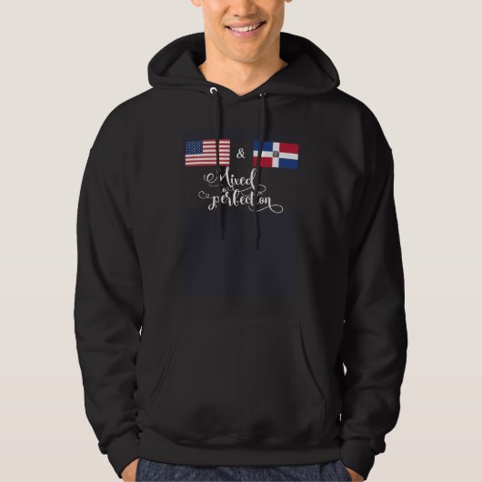 American + Dominican Mixed To Perfection Flag Hoodie (Voorkant)