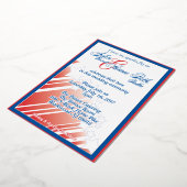 American Dream bruiloft rood wit en blauw bruiloft Folie Uitnodiging (Gedraaid)