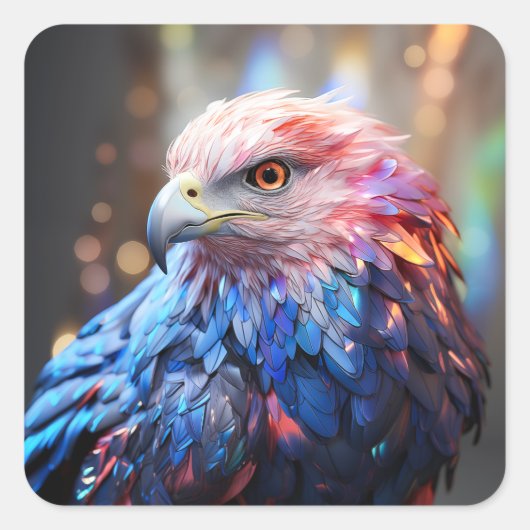 American Dream - Fantastische Eagle Vierkante Sticker (Voorkant)