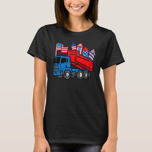 American Dump Truck 4th Of July Fourth Toddler Boy T-shirt (Voorkant)