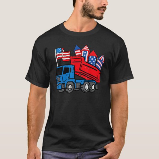 American Dump Truck 4th Of July Fourth Toddler Boy T-shirt (Voorkant)