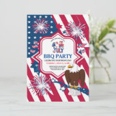 American Eagle 4 juli Onafhankelijkheidsdag Party Kaart (Staand voorkant)