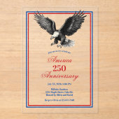 American Eagle America 250 Anniversary Party Acryl Uitnodigingen (Voorkant)