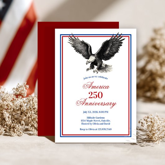 American Eagle America 250 Anniversary Party Kaart