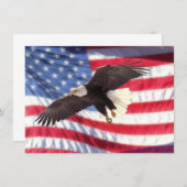 American Eagle & American Flag Invitation Kaart (Voorkant / Achterkant)