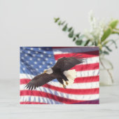 American Eagle & American Flag Invitation Kaart (Staand voorkant)